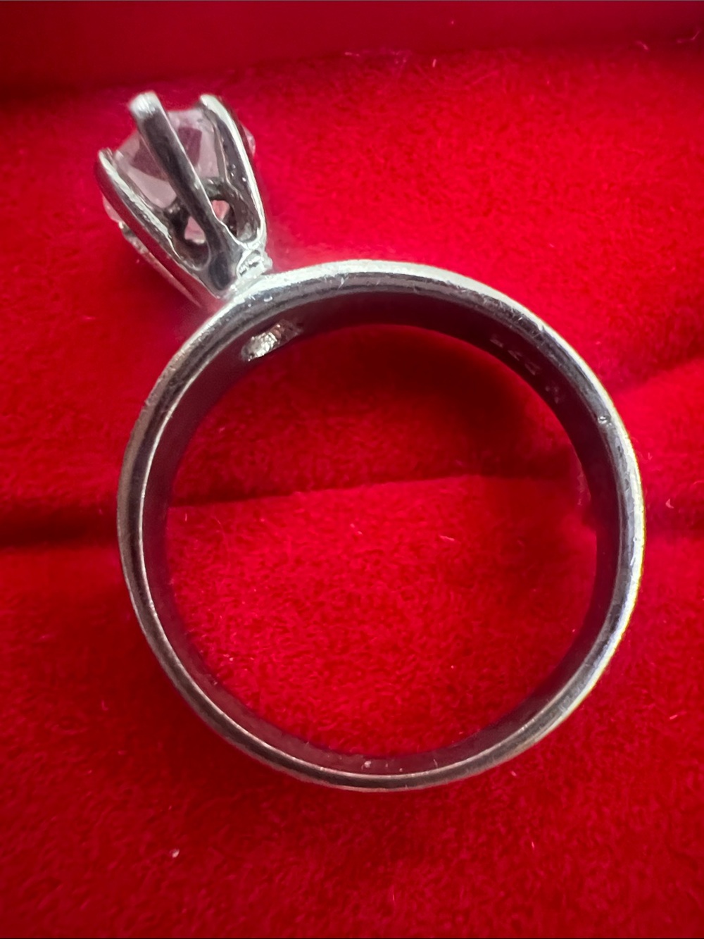 Heart-Shaped Clear Crystal Sterling Silver Ring size 7.5 - Picture 3 of 16